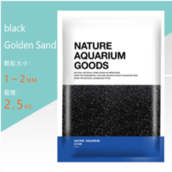 Aquarium gravel - Black Golden Sand 1-2mm(2.5kg)