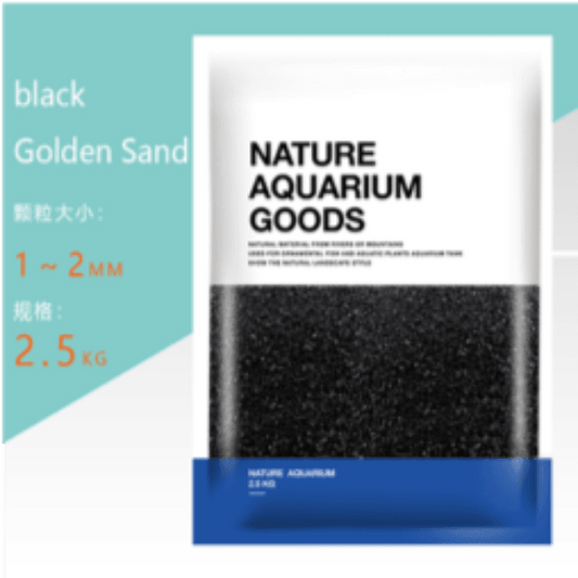 Aquarium gravel - Black Golden Sand 1-2mm(2.5kg)