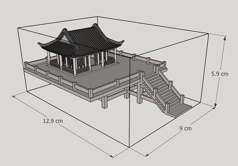 Micro Landscaping Ornament – Chinese Temple Pavilion 1