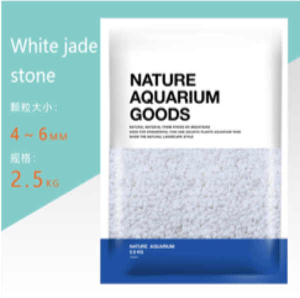 Aquarium gravel - White jade stone (2.5kg)