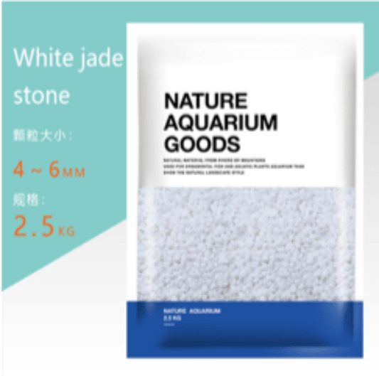Aquarium gravel - White jade stone (2.5kg)